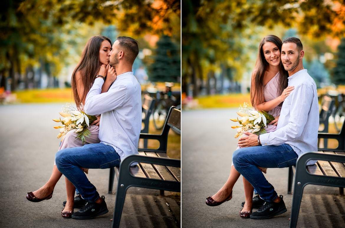 Fotografii de cuplu in parcul central din Brasov